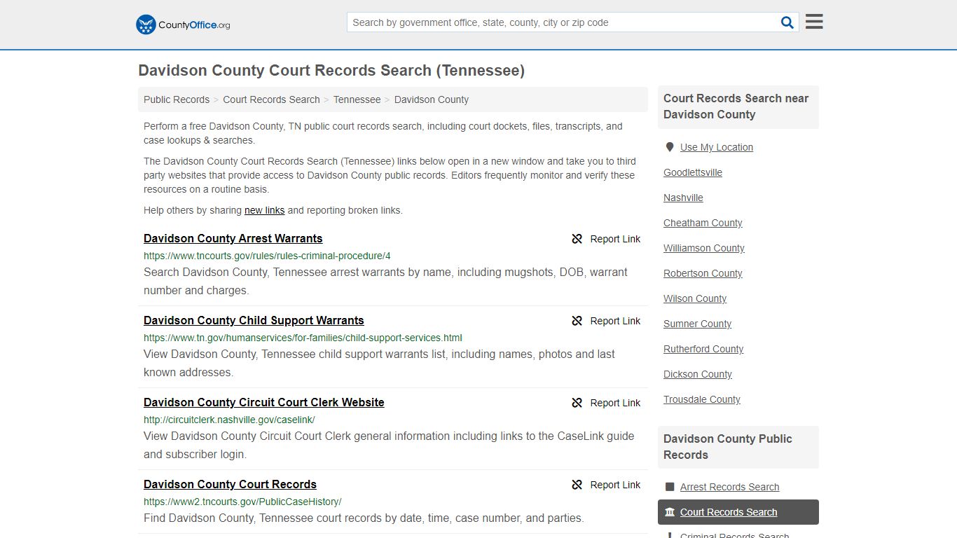 Court Records Search - Davidson County, TN (Adoptions ...